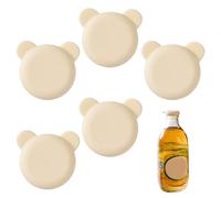 XBFOCNH Pack de 5 Tapones Botellas Cristal de Silicona, Tapón Botella Vino Reutilizable y Lavable, Tapones para Botellas de Agua, Cerveza, Champán y Refrescos