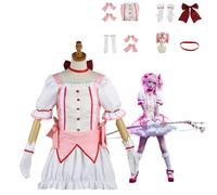 XBGXBG Kaname Madoka Gushing sobre el Conjunto Completo de Cosplay de Magical Girls con Peluca y Accesorios para Halloween, Fiesta de Convención de Anime