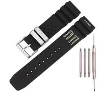 XBHSW Correa de reloj de silicona de 22 mm compatible con Citizen Eco Diver Smartwatch con correa intercambiable (correa negra con hebilla de acero)