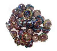 xbiez 10 elegantes campanas acrílicas colgantes de acrílico con múltiples pétalos de flores para joyería y proyectos de manualidades, suministros de manualidades, talla única, como se describe, como