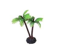 xbiez Acuario de simulación de árbol de coco, verde, planta de agua falsa, peces, plantas de acuario, suministros de acuario