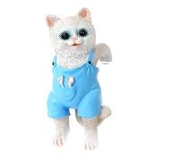 xbiez Acuarium-Decorations - Figura de gato para peceras, paisaje, decoración de mesa, peces acuáticos, camarones, escultura segura