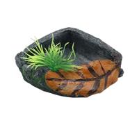 xbiez Bandeja de comederos para mascotas, resinas duraderas, platos de alimentación para reptiles, alimentadores de agua para tortugas y lagartos