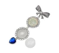 xbiez Broche de ramo de novia, accesorio para fotos, broche conmemorativo con lazo brillante para bodas y aniversarios, Metal