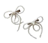 xbiez Broche para el pelo con perlas artificiales y lazo dulce para peinar el cabello, herramienta para cabello fino, tocado coreano