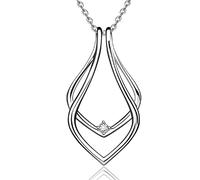 xbiez Collar con colgante de compromiso seguro con forma geométrica, joyería de compromiso delicada de plata para mujeres y niñas, soporte para hombres y mujeres, simple, talla única, como se describe