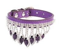 xbiez Collar de moda para mascotas, collar decorativo con diamantes de imitación para gato, perro, para boda, disfraz de foto para mascotas