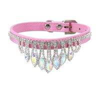 xbiez Collar de moda para mascotas, collar decorativo con diamantes de imitación para gato, perro, para boda, disfraz de foto para mascotas