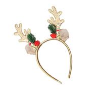 xbiez Diadema de cuernos de ciervo de Papá Noel con campanas suaves, tela acogedora para festivales, celebraciones y regalos de Navidad con cuernos de reno