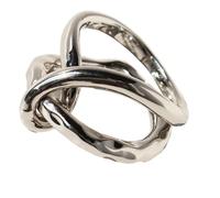 xbiez Elegantes anillos abstractos de moda con textura de latón hueco para los amantes del arte y creadores de tendencias, joyería de latón, talla única, como se describe, como se describe