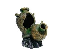 xbiez Estructura de cámara de refugio de agua artificial de montaje simple que crea un misterioso entorno submarino para acuario