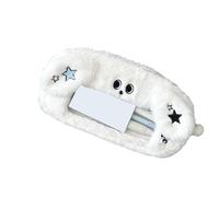 xbiez Estuche para bolígrafos de perro de dibujos animados, gran capacidad, bonito estuche de felpa creativo para el regreso a clases, diseño de perro de dibujos animados, gran capacidad, Blue