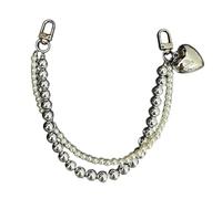 xbiez Llavero multifuncional con cuentas de corazón, hecho a mano, con perlas, colgante de bolsa de animales, accesorio de moda para un aspecto moderno y uso diario, Cloruro de polivinilo