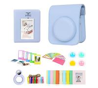 xbiez Mini bolsa 7 en 1 para cámara de fotos instantáneas Mini12, marcos de accesorios portátiles, juego de accesorios para álbum de fotos, filtros y lentes, Blue