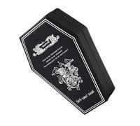 xbiez Organizador de joyas compacto con diseño de ataúd, funda de poliuretano para decoraciones aterradoras, regalos de boda y Halloween, aterradoras decoraciones del hogar, caja de joyería