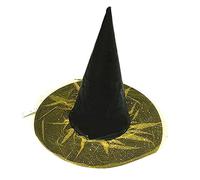 xbiez Sombrero de mago de bruja para Halloween, disfraz de fiesta con velo, accesorios de cosplay para adultos, mujeres y hombres