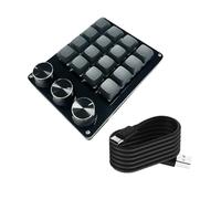 xbiez Teclado macro portátil de 16 teclas con diales programables para controles avanzados de juegos y teclados de gestión multimedia