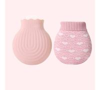 XBLTCM Botella de Agua Caliente para niños,Bolsa de Agua Caliente con Fundas Tejidas para aliviar el Dolor Dolor Dolor Terapia fría Caliente,para Llevar a Cualquier Parte (Color : Pink)