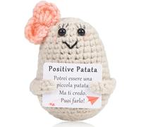XBOCMY Regalo Ragazza, Bambola di Positiva Patata Italiano Con Messaggio Motivazionale, Gadget Scrivania Carino Portafortuna, Idea Regalo per Amica Coppia Collega Sorella Adolescente