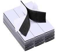 XBOGO Fieltro adhesivo fuerte de doble cara, 20 unidades, extra fuerte, autoadhesivo, adhesivo de velcro para las tareas domésticas, bricolaje, color negro, 2,5 x 10 cm