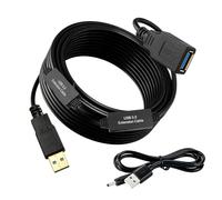 XBOHJOE Cable de extensión activo USB 3.0 de 50 pies: repetidor USB con amplificador de señal, extensor USB 3.0 largo, cable hembra A macho para cámara web Oculus Rift Quest Link Xbox 360 Kinect