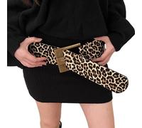 XBOKA Cinturón de cintura ancha con estampado de leopardo, cinturón ajustable a la moda, casual, para hombres y mujeres, Impresión de leopardo, 115 cm