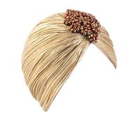 XBOKA - Gorro de lujo con diamantes de imitación para mujer, gorro musulmanes para pacientes de quimioterapia y accesorio de moda