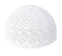 XBOKA Kufi - Gorro de punto ahuecado para adultos, adolescentes, musulmanes, transpirable, casual, hecho a mano, hueco, para rezar y mantener el sombrero tradicional de oración