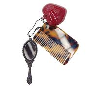 XBOKA Llavero de moda multifuncional con diseño de corazón y peine para el cuidado del cabello con estilo, llavero creativo para bolso