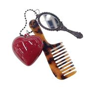 XBOKA Llavero de moda multifuncional con diseño de corazón y peine para el cuidado del cabello con estilo, llavero creativo para bolso