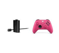 Xbox Play y Kit de Carga USB+Xbox Wireless Controller â€“ Deep Pink Series X|S, One, and Windows Devices