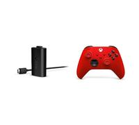 Xbox Play y Kit de Carga USB+Xbox Wireless Controller â€“ Pulse Red Series X|S, One, and Windows Devices