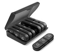 Xbsduih 1 pastillero de viaje semanal pastillero 3 veces al día pastillero a prueba de luz negro universal