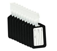 Xbsduih 10 etiquetas para equipaje etiqueta porta accesorios de viaje negro, Negro