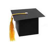 Xbsduih 25 uds. DIY papel la graduación gorro con forma de regalo caja chocolate caja para la graduación fiesta favor graduación corta boda caramelo caja regalo negro