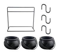 Xbsduih 3 piezas de Caldero de la Bruja de Halloween Cuencos para Caramelos, Caldero de servir con Caldero de Halloween en la parrilla y 3 Ganchos