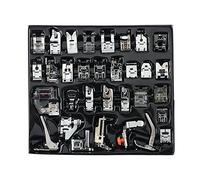 Xbsduih 32 piezas accesorios para máquinas de coser, kit de prensatelas para puntada invisible, tejido de punto apto para la mayoría de las marcas de máquinas de coser