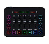Xbsduih 48 V Tarjeta Audio Mixer Audio Interfaz RGB Mezclador con interfaz micrófono XLR para podcasting/grabación, fácil de usar