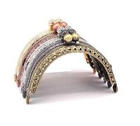 Xbsduih 5 piezas de cartera de metal con marco Beso cierre cerradura DIY costura un mano, 3,3 pulgadas / 8,5 cm