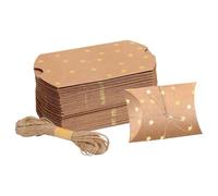 Xbsduih Cajas de Chocolate de Papel Caja Vacía para Embalaje de Caramelo de Papel Forma de Cojín Modelo con Estrellas Doradas Pequeña Caja de Galletas Hecho A Mano