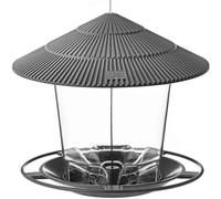 Xbsduih Comedero para pájaros para colgar al aire libre, a prueba de ardillas, fácil de limpiar y rellenar, comedero ajustable, con múltiples orificios, soporte para dispensador