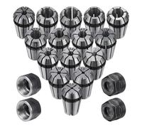 Xbsduih Juego de alicates de resorte ER11 con de apriete M14 para fresado y grabado CNC, 19 piezas de metal como se muestra, de 1,0 a 7,0 mm y 1/4,1/8.
