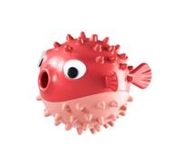 Xbsduih Juguete resistente al agua, bola de limpieza de dientes de perro, bola en forma de pez, para pérdidas de masticar, color rojo