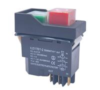 Xbsduih KJD17 Interruptores de botón de arranque electromagnético de 6 pines 18 A AC220 V IP55 interruptor de seguridad para equipos impermeables duradero