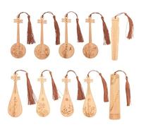 Xbsduih Marcapáginas de estilo chino para instrumentos musicales Guzheng Guqin Pipa regalo de estilo antiguo madera amarilla