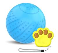 Xbsduih Pelota de juguete interactiva inteligente para perros, bola activa giratoria para cachorros/perros de talla pequeña, con luces LED con duradera y fácil de instalar, azul