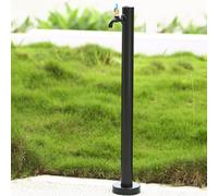 XBTGS Columna de agua de jardín de acero inoxidable con grifos duales, grifo vertical a prueba de congelación para patios y jardines, soporte duradero para un acceso cómodo y B