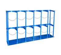 XBTGS Estante de almacenamiento de cilindro de gas para nitrógeno, acetileno, hidrógeno de 8/10 L, soporte para extintor con cadena y tornillos, estante para tanque de laboratorio, azul, 127 cm, azul