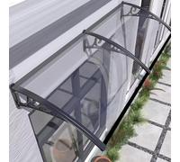 XBTGS Toldo transparente resistente a la lluvia para ventana para puerta delantera y trasera, cubierta de refugio con soportes curvados de ABS, 80 x 400 cm, 32 x 157, 80 x 400 cm