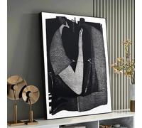 XBTYKPB Abrazo abstracto - Arte de amantes, impresión minimalista, arte mural contemporáneo en blanco y negro, lienzo listo para colgar (21x30cm/sin marco)